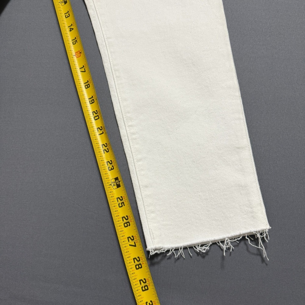 Old Navy Curvy OG Straight Jeans Womens Sz 2 White High Rise Raw Hem Y2K Coastal - Picture 6 of 11